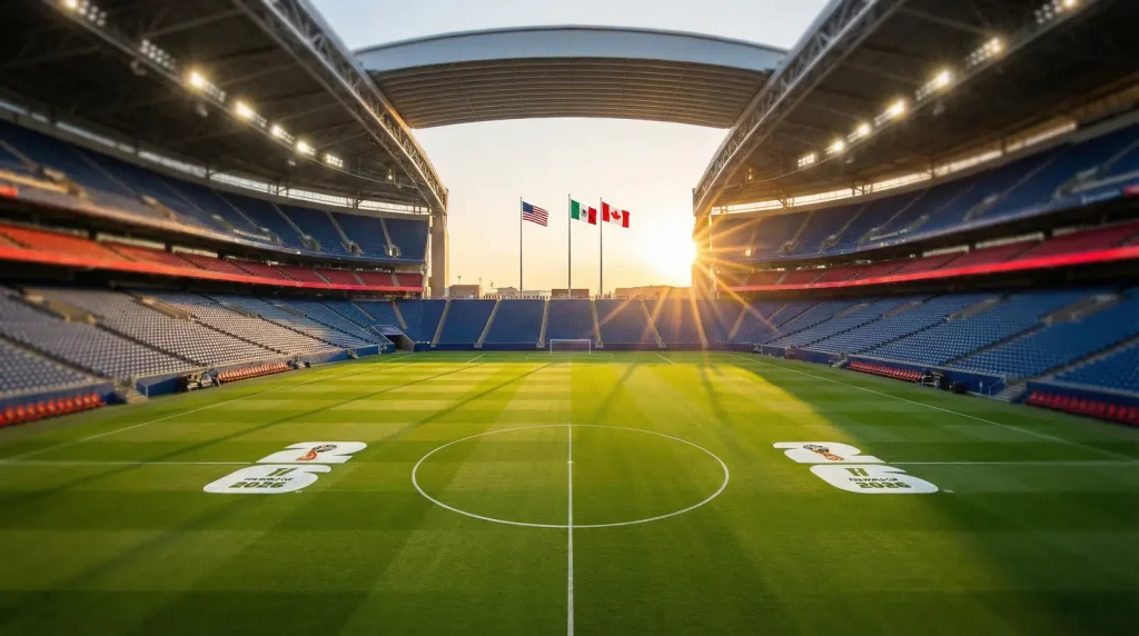 Oversikt over VM 2026 med stadioner i USA, Mexico og Canada